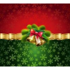 赤と緑の色合いが美しいクリスマスカード　ベクター素材