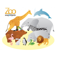 とっても可愛い12種類の動物Illustratorベクター素材